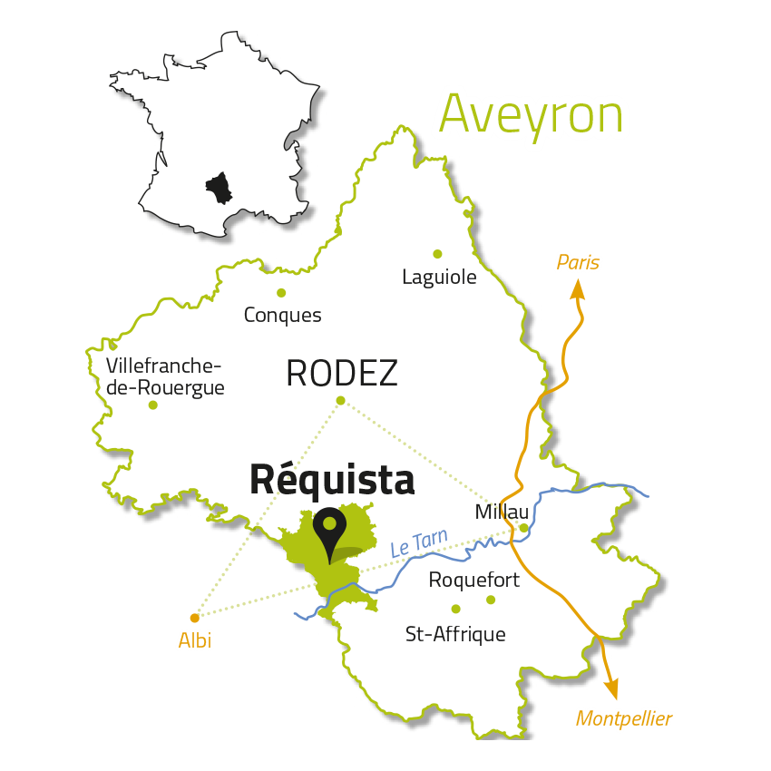 Carte pour situer Réquista dans l'Aveyron